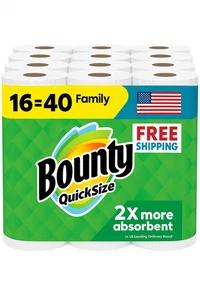 Bounty Quick-Size Papierhandtücher - 16 Familienrollen, 40 normale Rollen kostenloser Versand - Bild 1 von 12