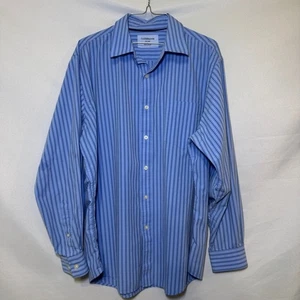 Croft & Barrow Blue Striped Fit Easy Care Button Down Up Long Sleeve Dress Shirt - Picture 1 of 8