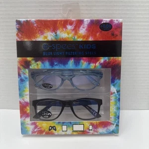 Neu im Karton 2 Paar E-Specs Kinder Blaulicht blockierende Gläser blau & schwarz +0,00 - Bild 1 von 3