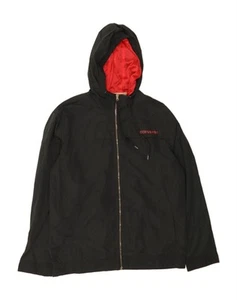 CONVERSE Mens Hooded Rain Jacket UK 40 Large Black Polyester CW03 - Picture 1 of 3