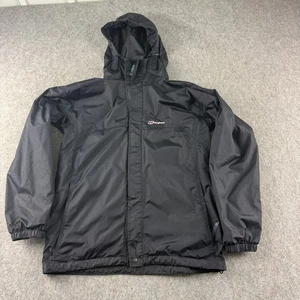 Berghaus Jacke Jugend 13 Jahre schwarz Kapuze Nylon Mesh gefüttert wasserdicht - Bild 1 von 15