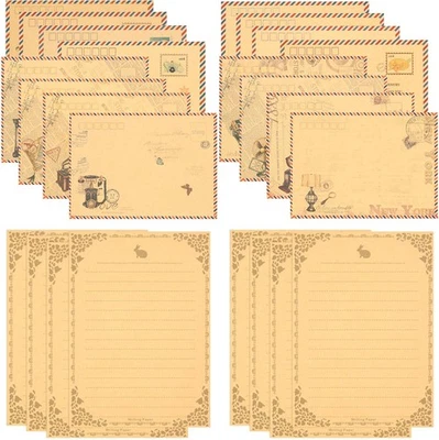 Juego de 48 piezas de papelería y sobres estilo vintage, 32 multicolores  Foto 1 de 4