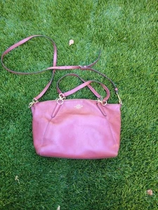 Coach F29867 Small Metallic Pink Kelsey Pebbled Leather Crossbody Satchel Bag - Picture 1 of 10