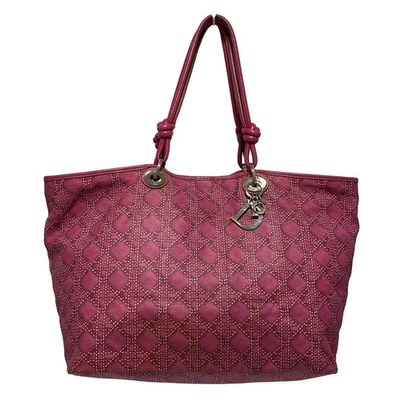 Auth DIOR/ChristianDior Shelly - Pink Coated Canvas Leather Tote Bag - Image 1 of 4