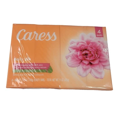 4PK-ORIGINAL, SEDA DIARIA CARICIA, MELOCOTÓN BLANCO Y FLOR DE AZAHAR, 4 barras/3,75 oz cada una Foto 1 de 4