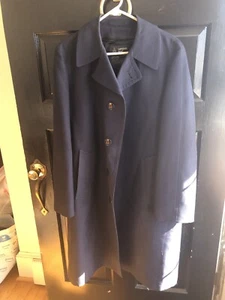 London Fog Maincoats Trench Coat Mens 42 REG Navy Blue Jacket Made USA Vintage - Picture 1 of 5