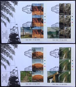 2005 World Heritage Set in Traffic Light Cylinder Blocks on 2 First Day Covers - Picture 1 of 5