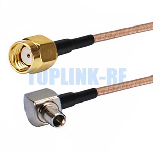 TS9 Male Right Angle to RP-SMA Male ( Female Pin ) Connector Pigtail Cable RG316 - Photo 1/4