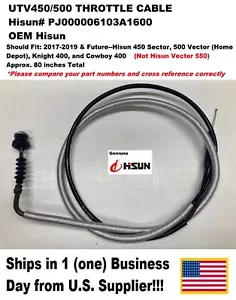 HS450/500 THROTTLE CABLE, PJ000006103A1600, Sector 450, Home Depot Vector 500 - Bild 1 von 11