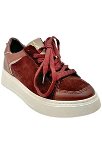 Miz Mooz Women's Leather Lace-Up Sneakers Tristin Merlot - Picture 1 of 3