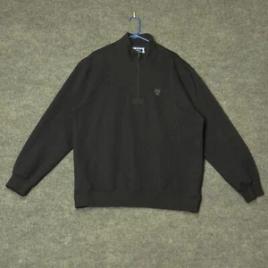 Izod Sweater Mens Extra Large Blue Knit Cotton Preppy 1/4 Zip Collared Mens - Picture 1 of 10