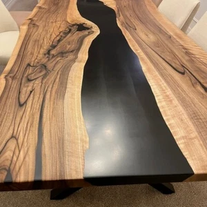 Epoxy Resin Dining Table Top Acacia Wood Table Home Decor Live Edge Table - Picture 1 of 5