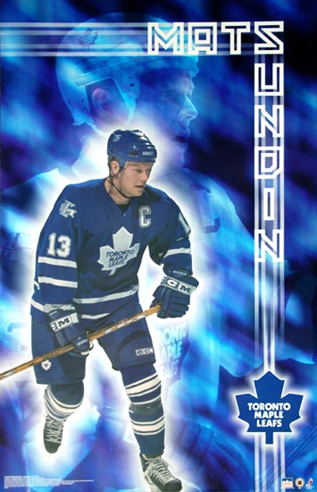 PÓSTER de acción 22x34 vintage original MATS SUNDIN Toronto Maple Leafs 2002 NHL Foto 1 de 1