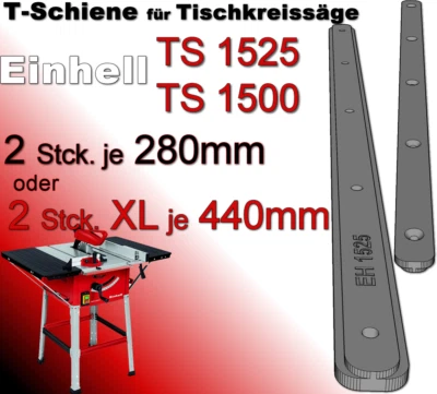 RU3D T-Nut Schiene Gleitschiene f. Einhell TS 1525 + 1500 Tischkreissäge 440 + 280mm