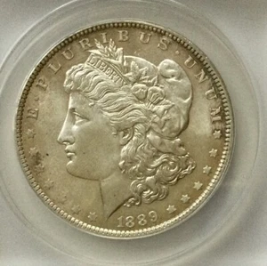 1889 P Morgan Prooflike Silver Dollar Pleasing ANACS Graded MS63 Very Pleasing - Picture 1 of 4