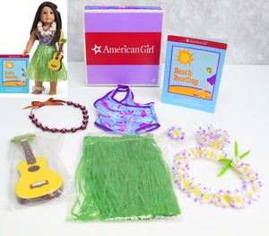 American Girl ISLAND LUAU OUTFIT Hawaii Leis Swimsuit Ukulele Kanani Necklace + - Picture 1 of 10