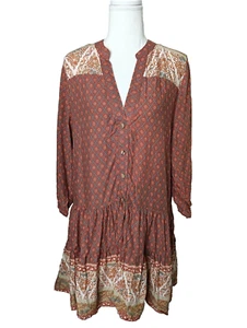 Iris Maxi Size 10 Boho Floral Balloon Sleeve Tier Dress - Picture 1 of 8