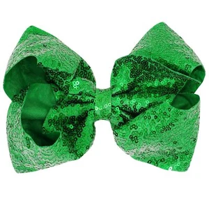 1PCS 8 Inch Big Sequin Hair Bows for Girls Alligator Clips Sparkly Glitter Ha... - Picture 1 of 7