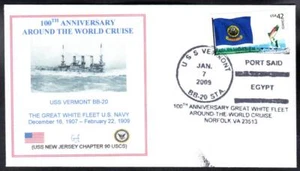GWF GREAT WHITE FLEET 100th Anniversary USS VERMONT BB-20 Naval Cover C2851 - Picture 1 of 1