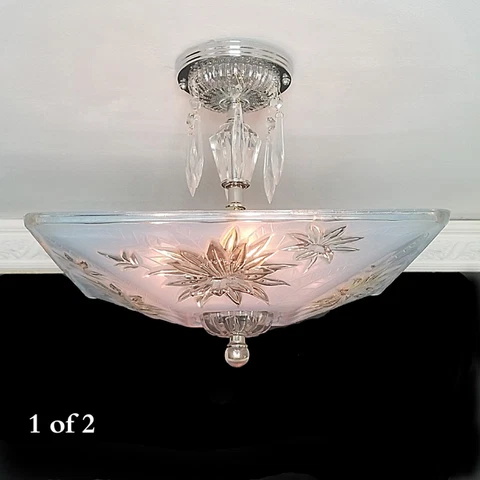 371b Vintage Antique Quality Azalea Ceiling Light Lamp Fixture Chandelier Cover