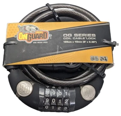 OnGuard 5503 Coil Cable Lock w Quick Release Bracket 6' L 4 Digit # NEW FREE SH - Image 1 of 4