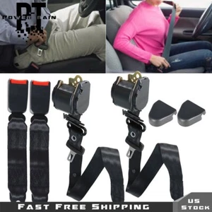 Universal 3 Point Seat Belts Fit for Jeep CJ YJ Wrangler 1982-95 2Pc Retractable - Picture 1 of 9