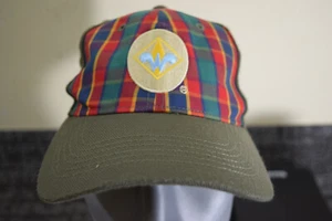 Webelos Boy Cub Scout Fitted M/L Uniform Hat Plaid Green Flex-Fit BSA A483 - Picture 1 of 9