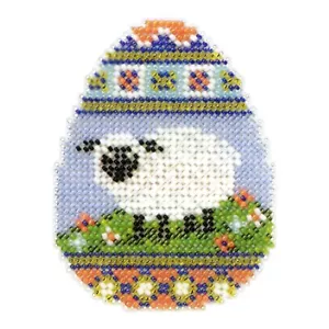Sheep Egg Beaded Easter Cross Stitch Kit Mill Hill 2013 Spring Bouquet - Picture 1 of 3
