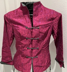 Miniye Pink Textured Asian Inspired Jacket w/ unique buttons XL - Picture 1 of 12