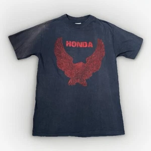 Vintage Honda Motorcycle T Shirt Mens M 80s Eagle Print Cycle Shop Chopper - Picture 1 of 8