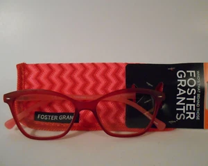 Reading Glasses Foster Grant SHONA RED  With Case New 2.50 Eyeglasses - Picture 1 of 1