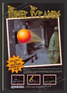 Reino Unido 1988 Publicidad impresa exclusiva de videojuegos Power Pyramids - Imagen 1 de 1