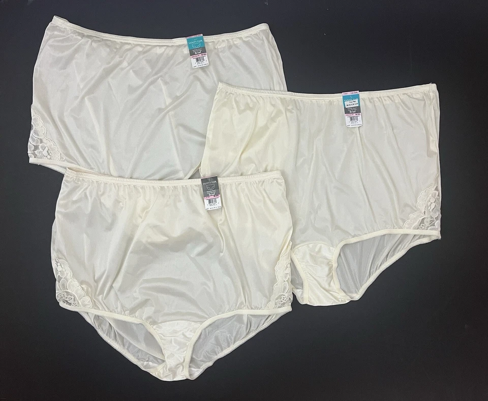 Vanity Fair 3 Pair Perfectly Yours Lace Nouveau Brief Sz 8/xl Fuchsia 13001