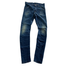 6397 Jeans Womens 27 Blue Denim Dark Dirty Twisted Seams Skinny High Rise Cotton