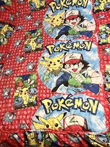 RARA Gonna Vintage Pokemon Twin Letto Trapuntato Poliestere Pikachu Cenere Charmander - Foto 1 di 6