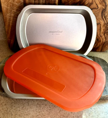 Sartenes de almacenamiento para congelador de chef mimado (2) con tapa naranja (1) Foto 1 de 4