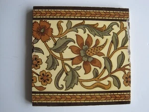 ANTIKE VIKTORIANISCHE 6" QUADRATISCHE MINTONS KUNST & HANDWERK STIL FLIESE C1890 PATT. 2156 #2 - Bild 1 von 3