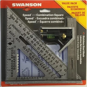 SWANSON S0101CB Speed Square Layout Tool with Blue Book and Combination Black  - Picture 1 of 7
