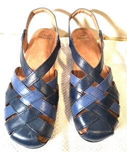 Earth Orgins Womens Sandals 9.5W FlatClosed Toe Open Heel Navy Blue  Slip On New - Picture 1 of 9