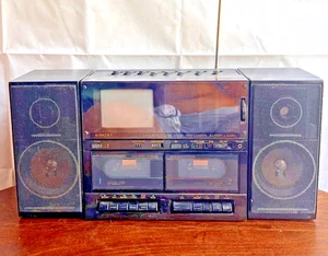 Matsui MCR555 Muy Raro Boombox TV Radio DOBLE Cinta Cassette ¡FUNCIONA! EXTRAÍBLE - Imagen 1 de 17