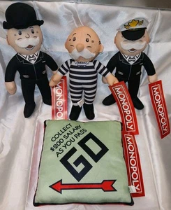 Hasbro Gaming Monopoly Plush Lot Of 4 New - Picture 1 of 2