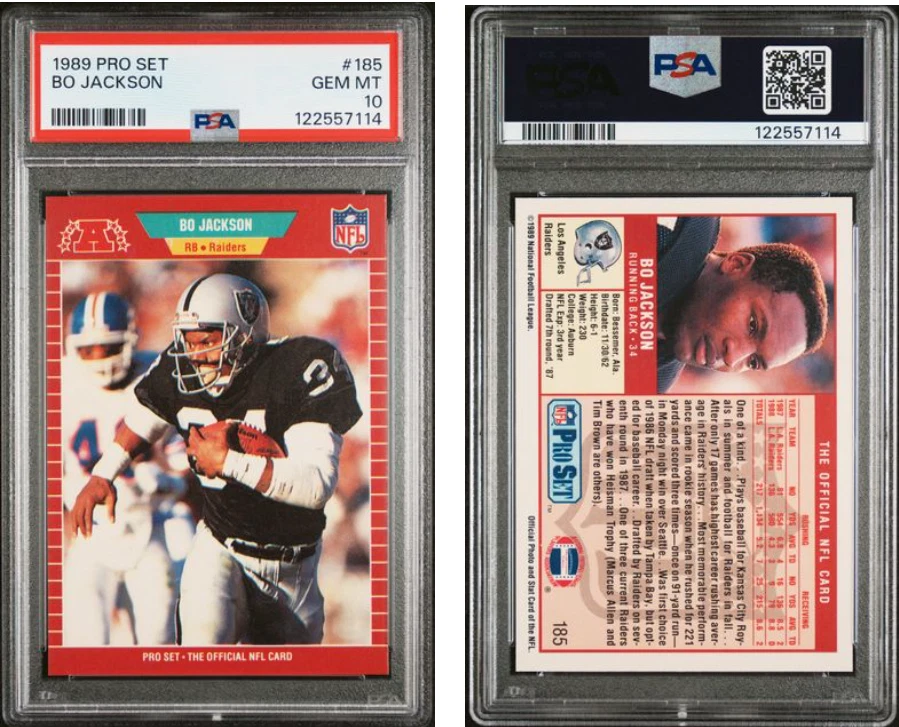 Juego profesional 1989 - #185 Bo Jackson PSA 10 122557114 Foto 1 de 1