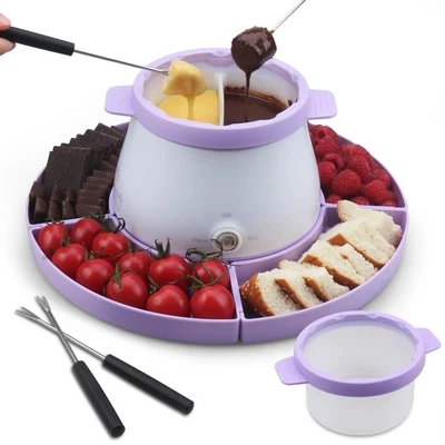 Juego de Ollas Eléctricas para Fondue con 2 Ollas, Caramelo y Chocolate, C... Foto 1 de 4