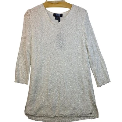 Túnica FDJ French Dressing Lentejuelas XS Blanco Brillante Año Nuevo Delicado Hada y2k Nueva Foto 1 de 4
