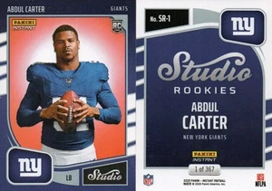 ABDUL CARTER 2025 Panini Instant STUDIO ROOKIES SP RC NEW YORK GIANTS PR/367 🔥 - Picture 1 of 1
