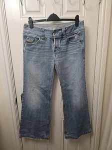 Ladies Diesel Lambry Flared Leg Button Fly Jeans Light wash  W30 L30 Distressed  - Picture 1 of 9