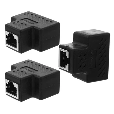  Adattatore splitter Ethernet RJ45 da 3 pezzi, accoppiatore RJ45 femmina da 1 a - Immagine 1 di 4