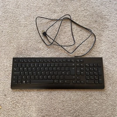 Lenovo SK-8823 Slim Wired USB Keyboard (US) - QWERTY Layout Excellent Condition - Image 1 of 4