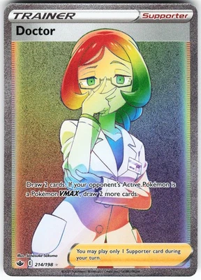 Doctor (Secret) 214/198 Pokemon SWSH06: Chilling Reign Holo Secret Rare NM - Image 1 of 2