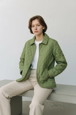 Barbour Olive Green Quilted Jacket Women UK 14 EU 40 L  Equestrian Jacket - Image 1 of 4